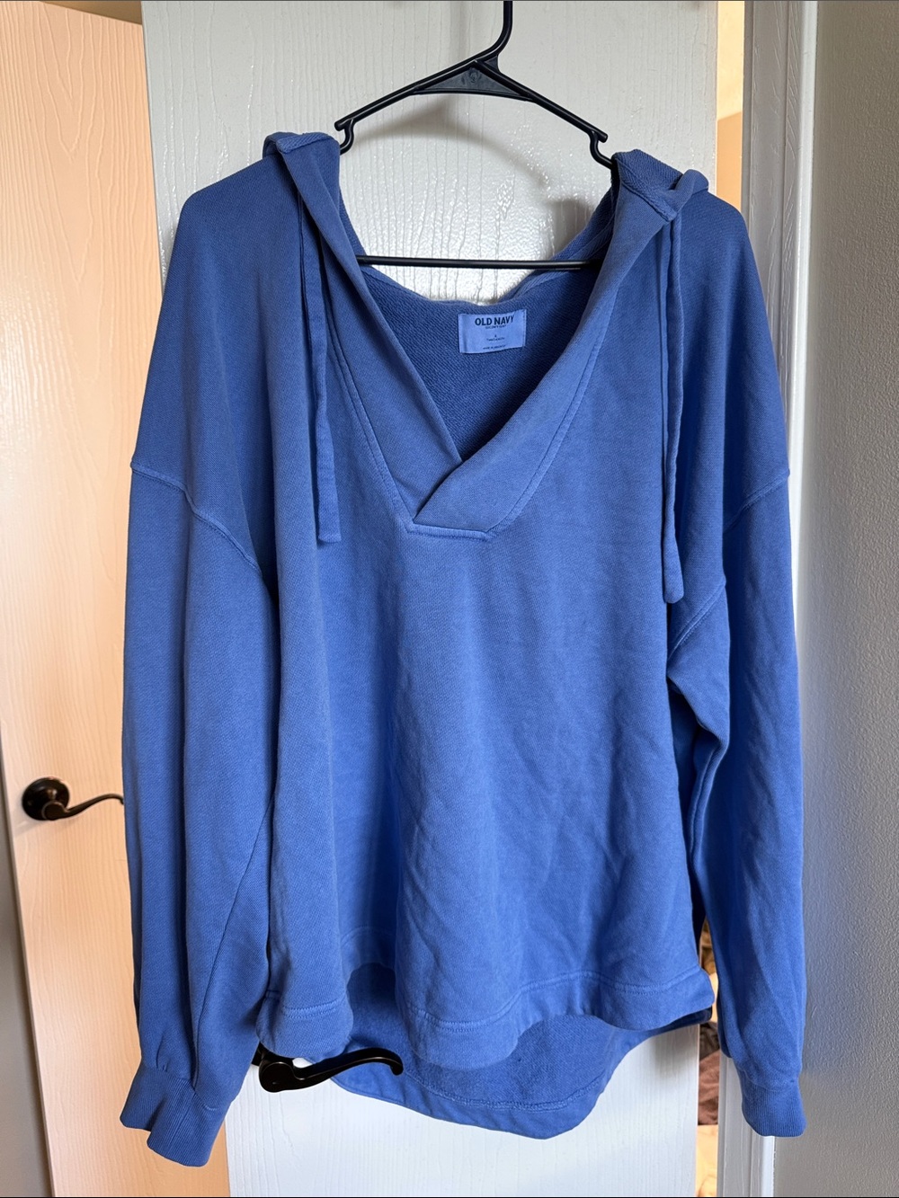 Old Navy Blue Hooded V-Neck Sweatshirt
